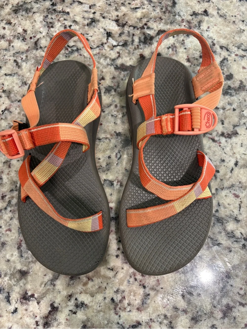 Chaco Women's Orange Multi-Striped Sport Sandals